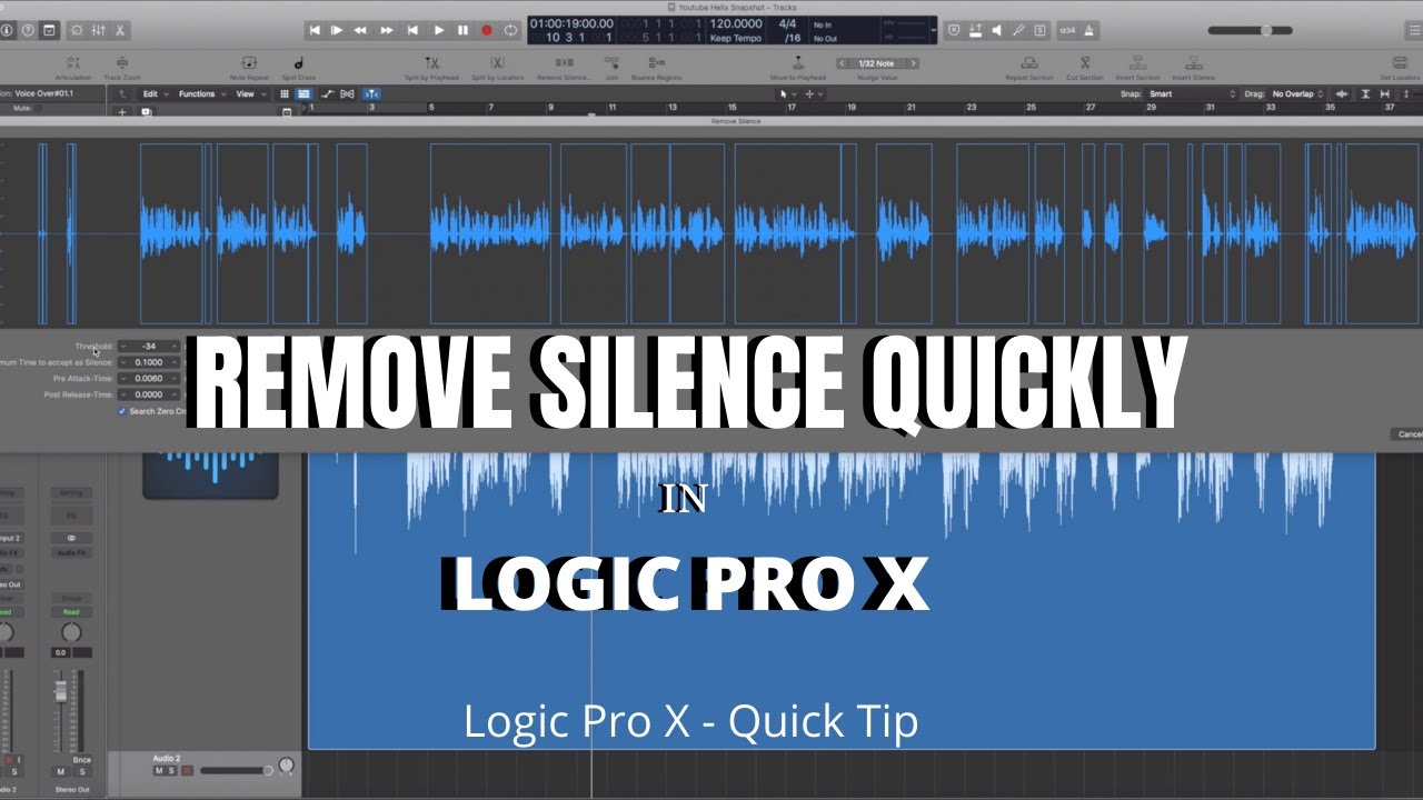 Remove Silence Quickly In Logic Pro X - Logic Pro X Quick Tip