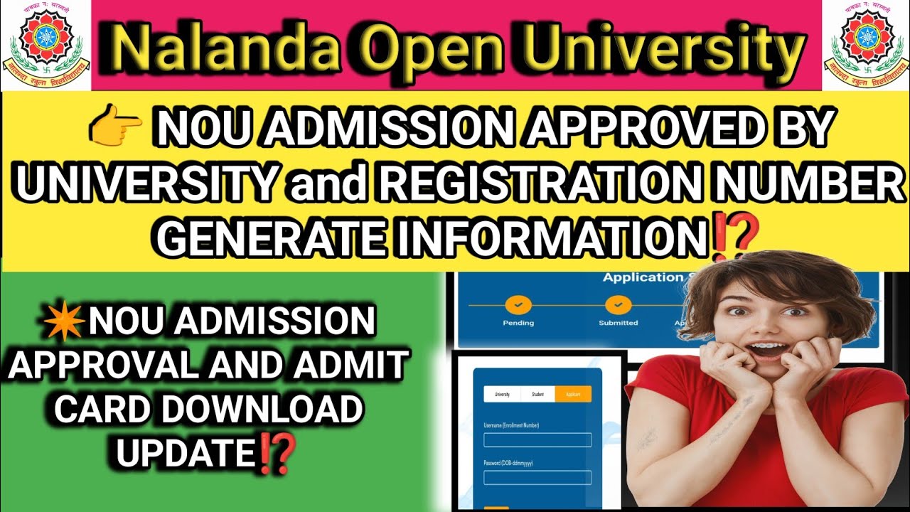 Nalanda Open University UG/PG admission approved or registration number confirmation| admit card dow