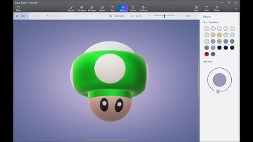Windows 10 - Paint 3D - Super Mario Green Mushroom