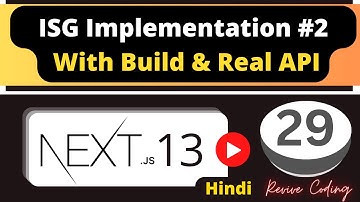 Next.js - Implement (ISR) Incremental Static Regeneration | Hindi #29