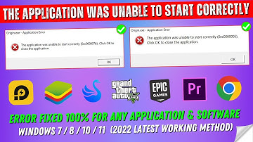 The Application Was Unable To Start Correctly 0xc00005 / 0xc00007b Click OK to Close the Application