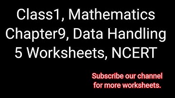 Data Handling,  Worksheets, Class1, Chapter9, Mathematics,  NCERT