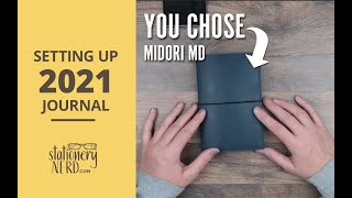 Finally my 2021 Bullet Journal Setup! Midori MD B6 Slim in leather cover