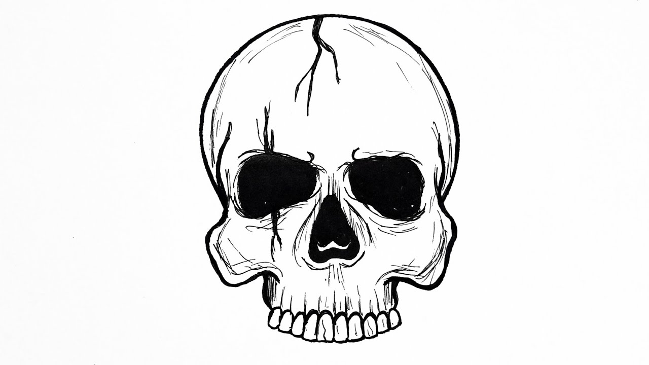 How To Draw A Tribal Skull || Skull Tribal Tattoo