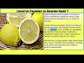 Limonun Faydaları ve Zararları Nedir? Limon Suyunun Faydaları Nelerdir?