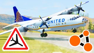 Airplane Emergency & Crosswind Landing Crashes #8 - BeamNG Drive screenshot 5