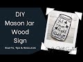 Make a Wood Sign Silhouette Cameo Mason Jar Fireflies Theme