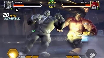 Marvel Contest Of Champions  New Red Hulk Grey Joe Fixit  All  Movements  attacks  Skills Gameplay