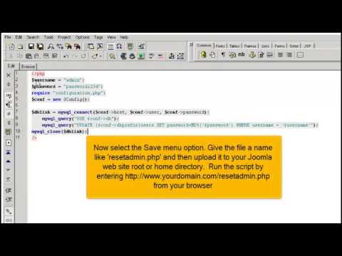 How to reset your Joomla 2.5 admin password using a custom PHP script