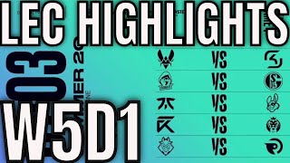 LEC Highlights ALL GAMES Week 5 Day 1 Summer 2020 League of Legends EULEC