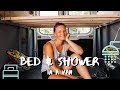 Building a Fixed Bed & Shower in a Van | VAN BUILD SERIES (week 2)