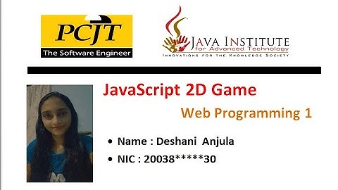 Javascript 2D Game Development | Web Programming 1 | Java Institute