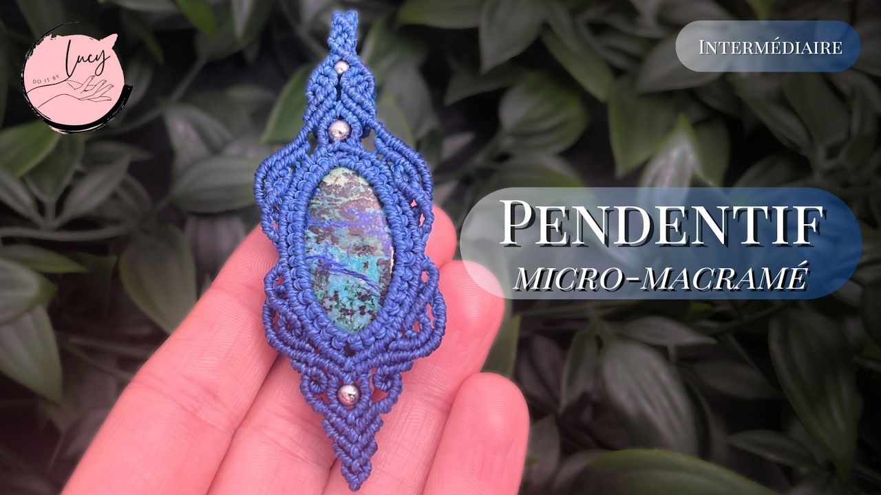 Comment sertir une pierre en micro-macramé | Tutoriel pendentif pas à pas #micromacrame #diyjewelry