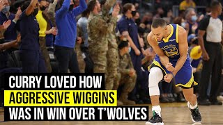 Curry loved Wiggins aggressiveness in Warriors 123-110 win over Minnesota