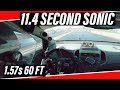 Sonic Turbo Goes 11.4 at CLEETUS AND CARS // Record Run