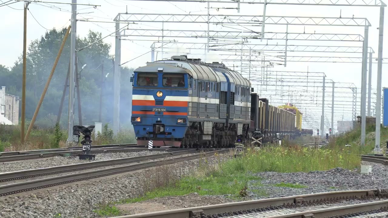 Тепловоз 2ТЭ116-1034 на ст. Тапа / 2TE116-1034 at Tapa station