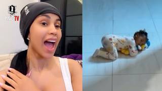 Cardi B Returns Home From Italy Finds Daughter Blossom On The Floor