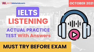 IELTS Listening Practice Actual Test OCTOBER 2021 with Answers | 21.10.2021