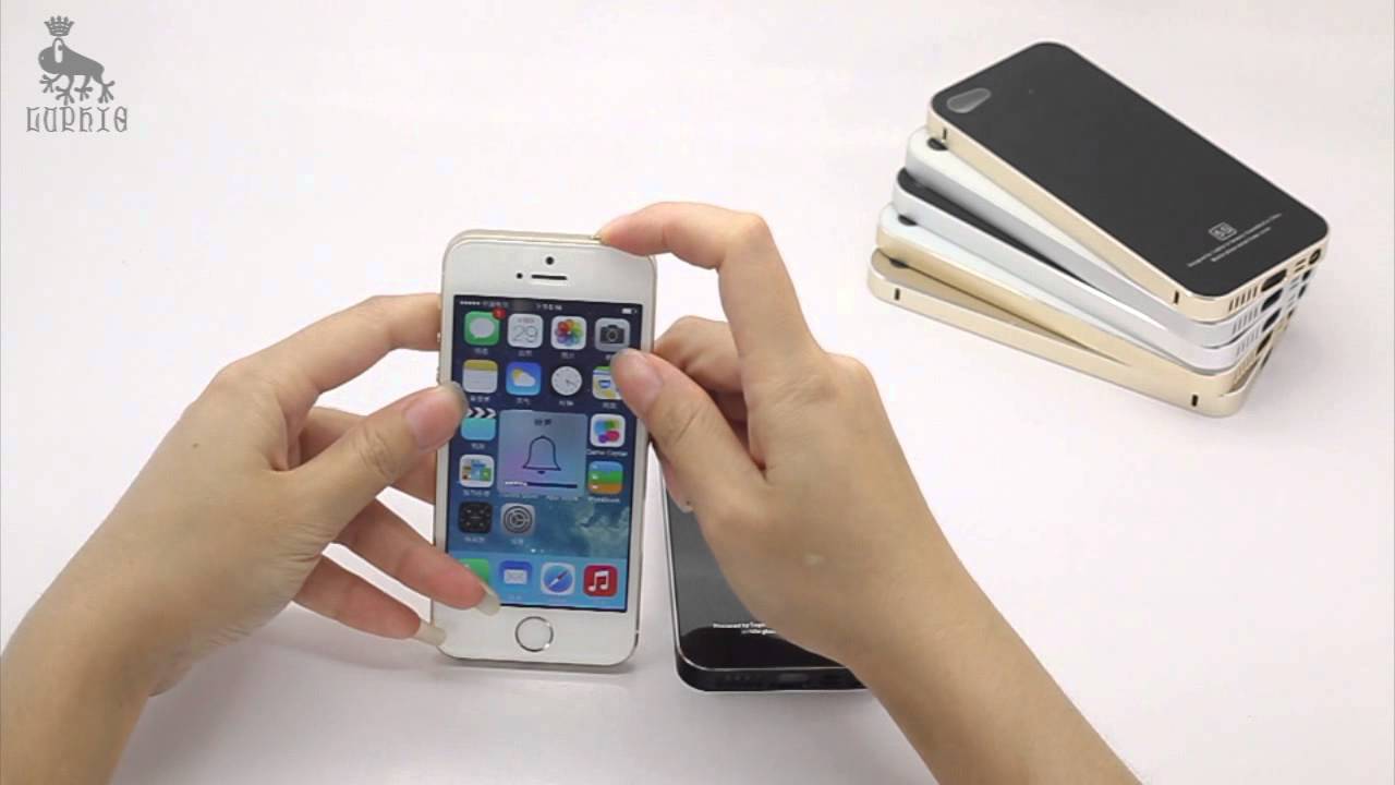LUPHIE（063）iphone5s inch Tempered glass back cover with  Metal bumper