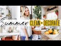 SUMMER CLEAN AND DECORATE 🍋#WITHME! | FARMHOUSE STYLE DECORATING IDEAS | SUMMER KITCHEN DECOR 2020