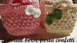 Tutorial Uncinetto Mini Borsetta Porta Confetti Youtube