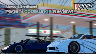Roblox Vehicle Legends Pagani Huayra Codalunga Review