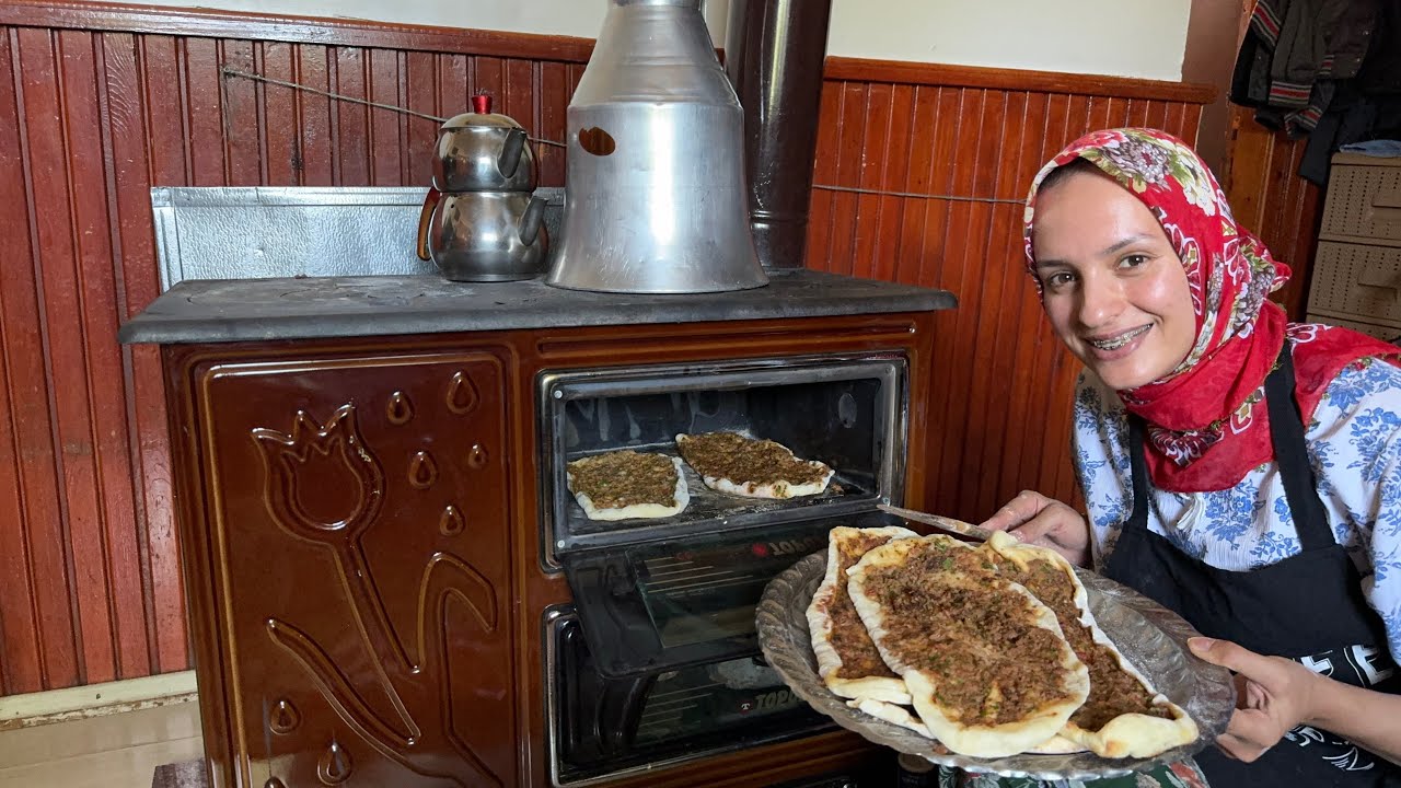 KÖYDE YAŞAM..SOBADA ÖĞLEYE PİDEEE