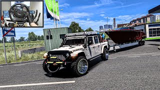 Transporting Yacht and Dirt Bikes through the Virtual Terrain of West Balkan-Euro Truck Simulator 2