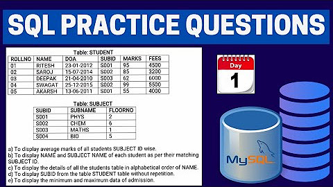 SQL Practice Questions (Database Management System) - YouTube