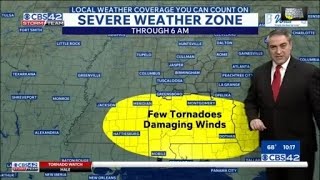 Weather Aware for Strong Storms and Heavy Rain Tonight - CBS42 News @ 10pm