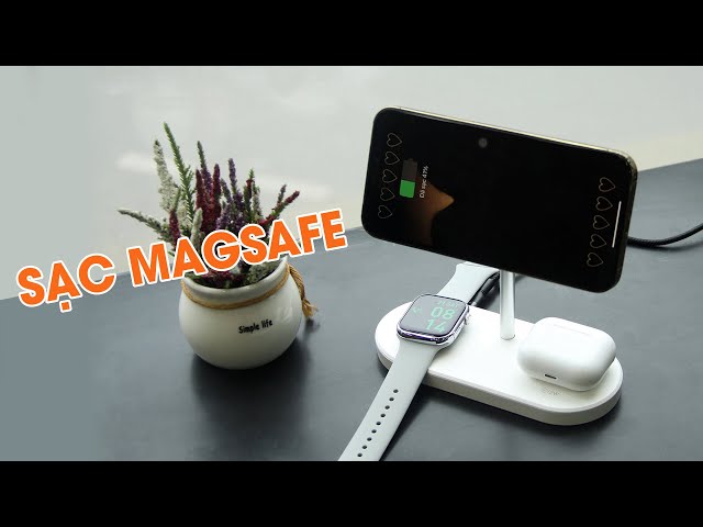 Tích hợp sạc Magsafe - Bộ sạc không dây 3in1 22W Remax RP-W69