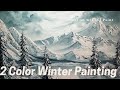 Grey winter  Oil Painting - 2 Color Painting on a 24x36 Inch Canvas