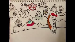 Crowd Scene. Drawing Crowds. A copy from a Ralph Bakshi Cartoon #ralphbakshi #crowd #cartoon