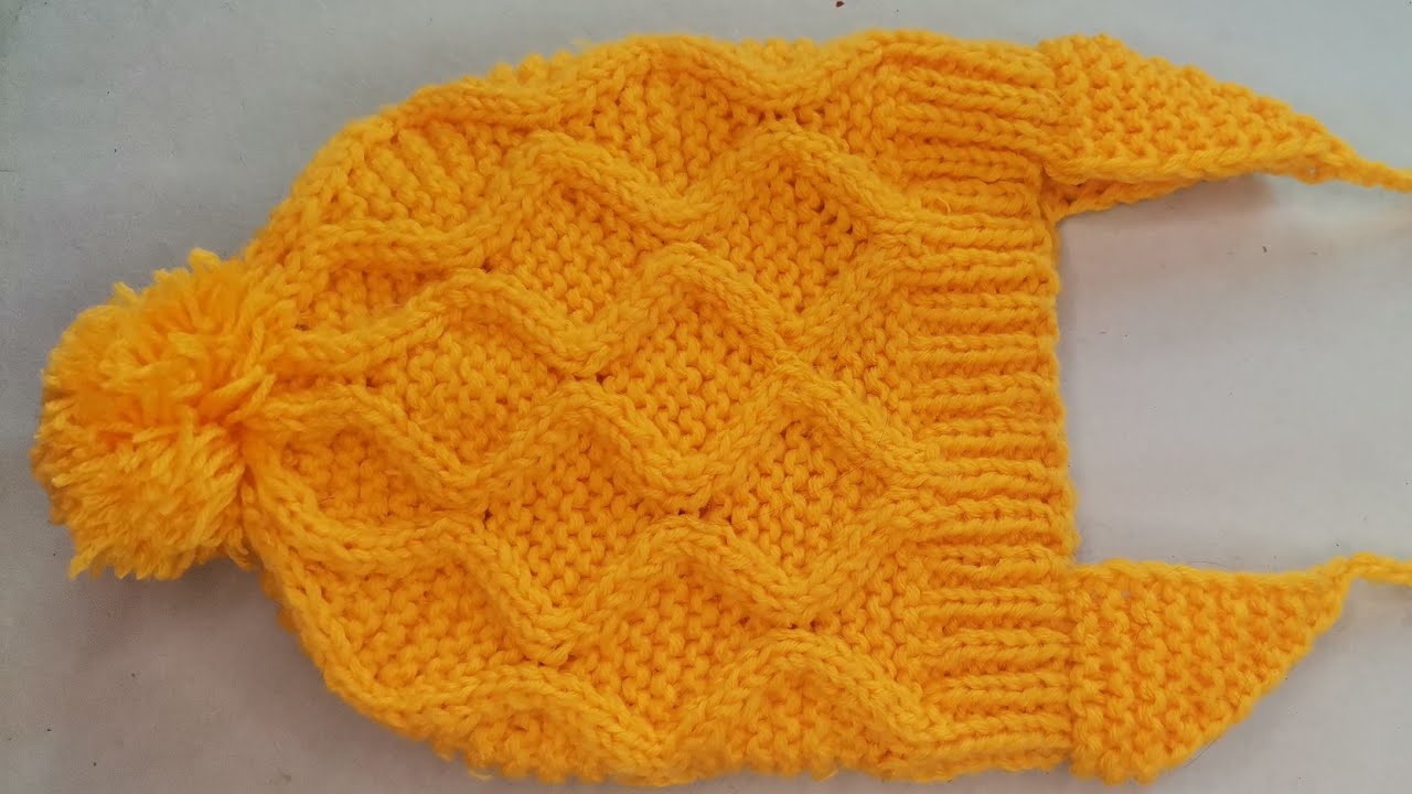 Beautiful baby cap woolen design/ ladies, gents, baby topi banane ka
