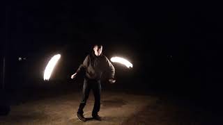 Fire POI at night
