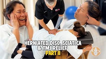 Herniated Discs, Sciatica & TMJ Relief |Part 2| DEEP L4, C2, T6 Adjustments! Dr. Rahim