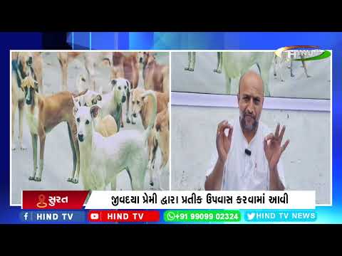 સુરતમાં જીવદયા પ્રેમી ધર્મેશ ગામીએ ધરણા કર્યા