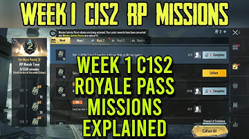 week 1 C1S1 ROYALE PASS BGMI | PUBG MOBILE | C1S1 M1 WEEK 1 ROYAL PASS MISSIONS | RP MISSIONS