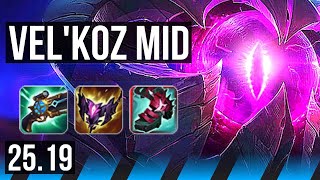 VEL'KOZ vs YASUO (MID) | 6 solo kills, Legendary | EUW Diamond | 25.19