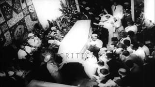 People mourn the death of Ramon Magsaysay and Aga Khan III. HD Stock Footage