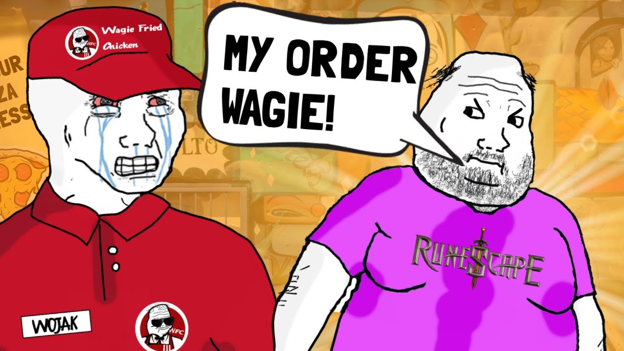 WOJAK WAGE SLAVING WITH ANNOYING CUSTOMERS