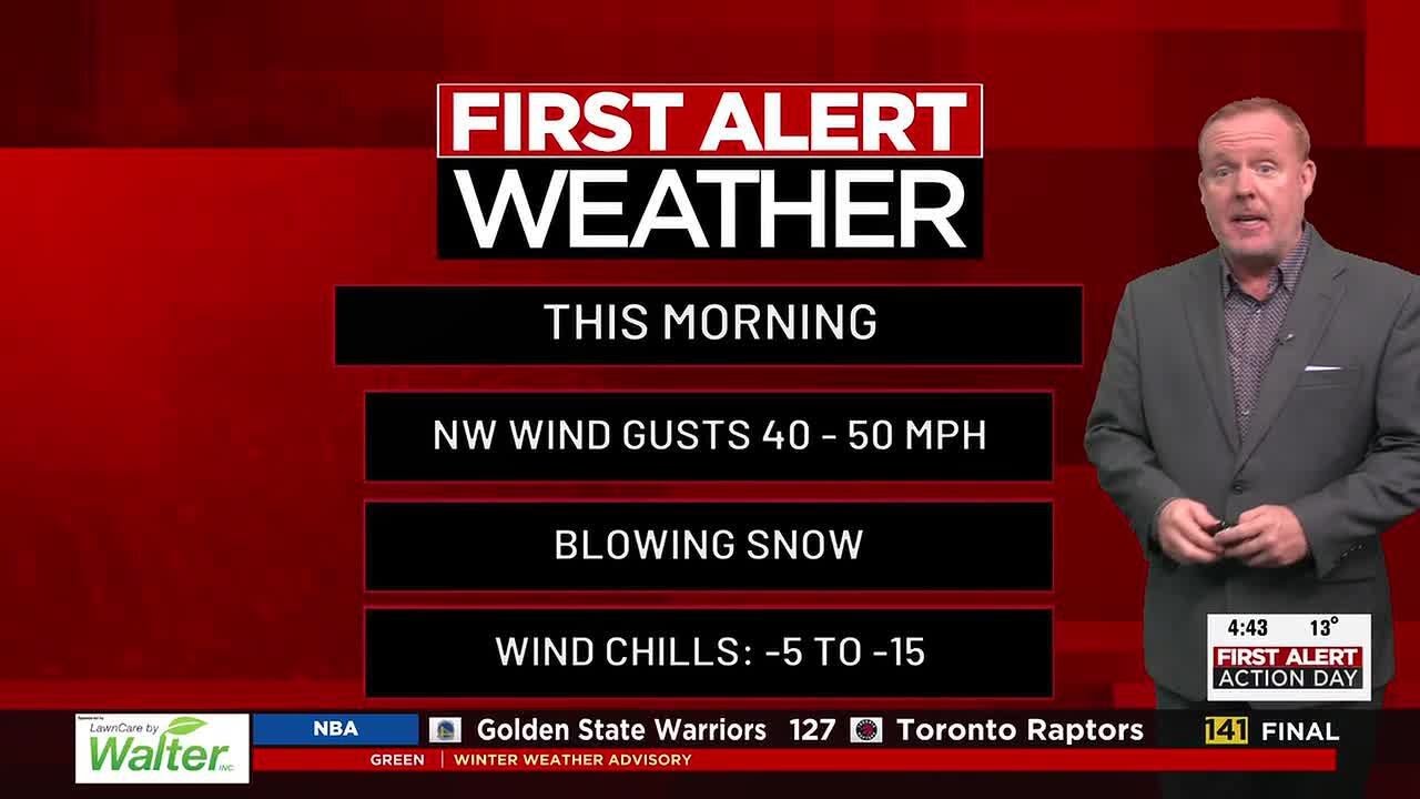 FIRST ALERT ACTION DAY: Strong winds, blowing snow, and COLD - YouTube