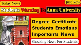 Anna University Degree Certificate Latest News | Shocking Update | Today News | Mr padhu