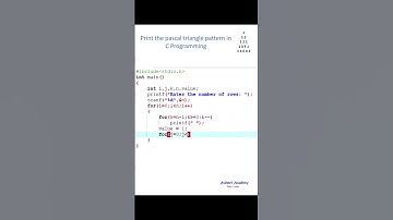 program to print pascal triangle in C Programming