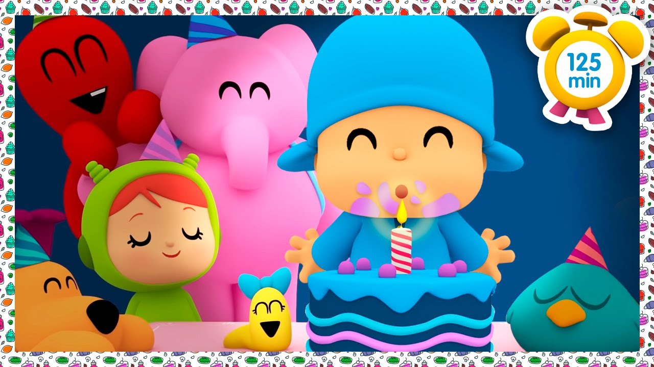 🍰 POCOYO em PORTUGUÊS do BRASIL - Fazendo um bolo de aniversário [124 min] DESENHOS  ANIMADOS 