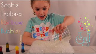MAKE RAINBOW BUBBLES WITH ME! | Sophie Explores Rainbow Bubbles in this easy experiment for kids