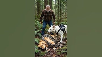 Smart K9 Dog Rescues Golden Retriever from Giant Python Attack