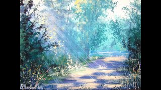 Акрилом рисуем солнечный свет с комментариями  / Акрил /Acrylic Painting / Sunlight /Мастер - класс