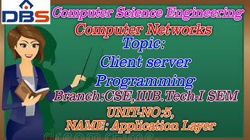 DBS -CLIENT SERVER PROGRAMMING,UNIT-5: APPLICATION LAYER,CSE III YEAR-1st SEM,COMPUTER NETWORKS