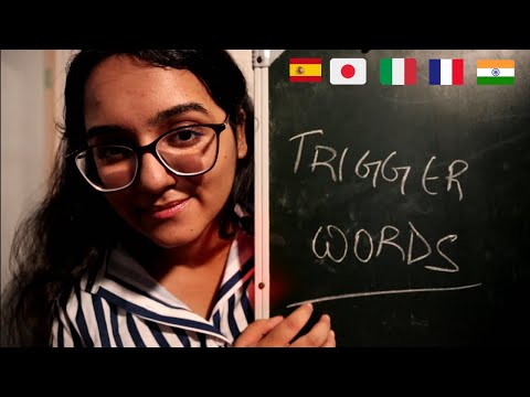 ASMR - Trigger words in different languages 🌍 | Up-close ASMR